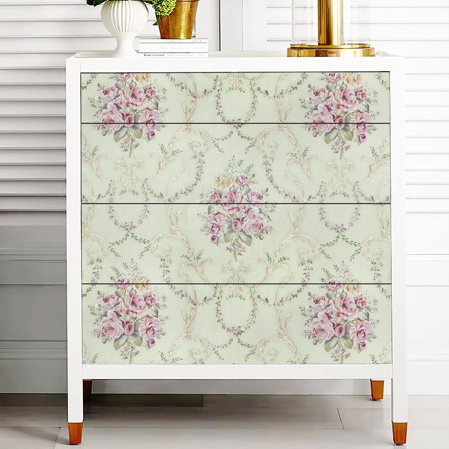 Bestery Vintage Floral wallpaper Sticker (16.5 Feet X 1.5 Feet) - Macmlone