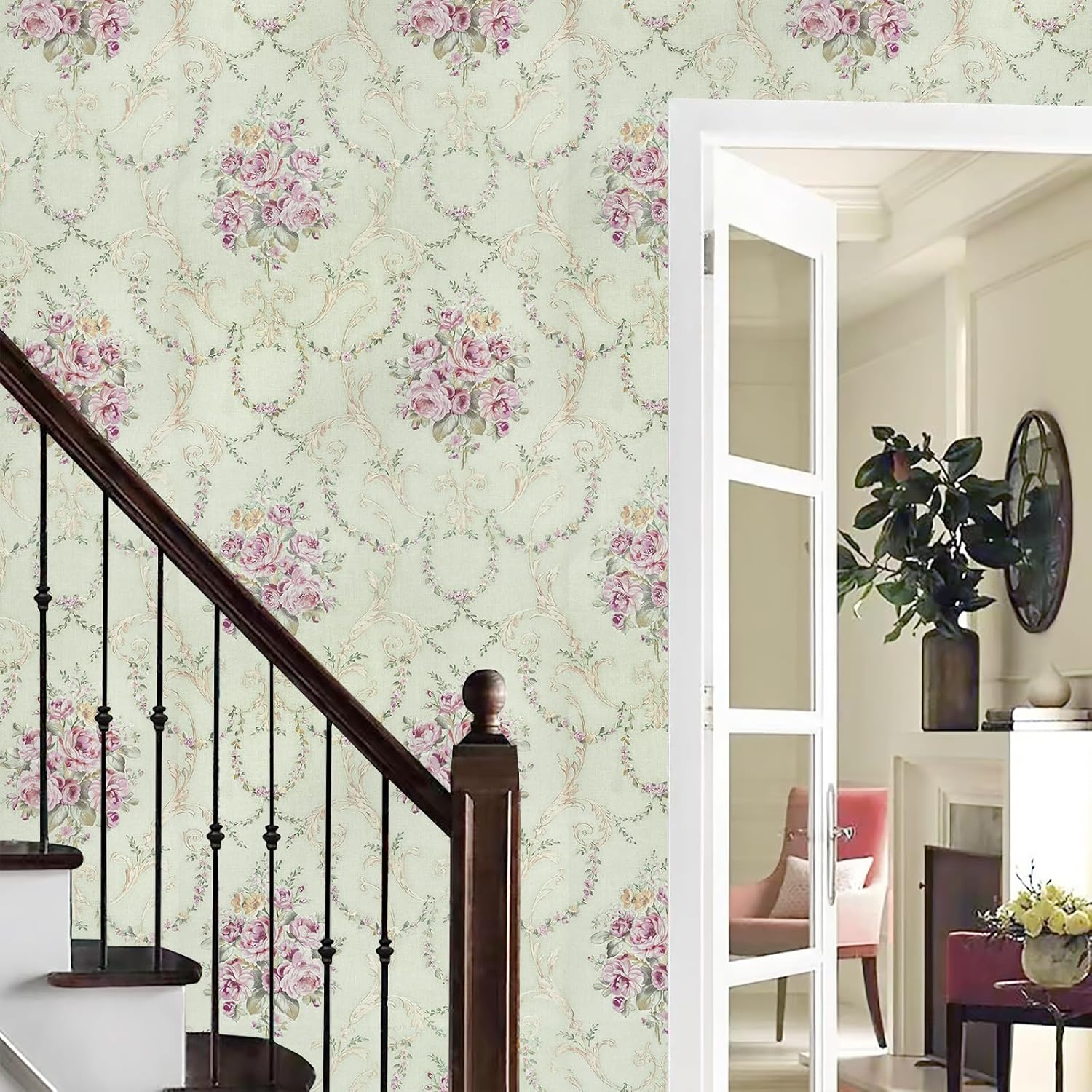 Bestery Vintage Floral wallpaper Sticker (16.5 Feet X 1.5 Feet) - Macmlone