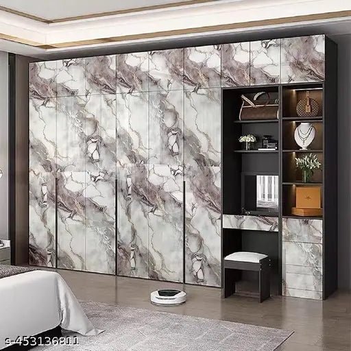 Cream Cloudstone Marble Adhesive Decor Sticker (6.5 Feet X 2 Feet) - Macmlone