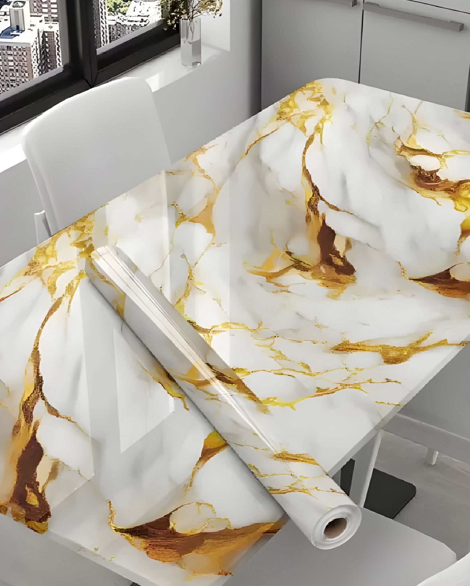 Golden Marble Wallpaper Stickers - Macmlone
