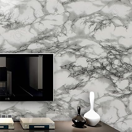 Italian White And Black Marble Wallpaper Stickers - Macmlone