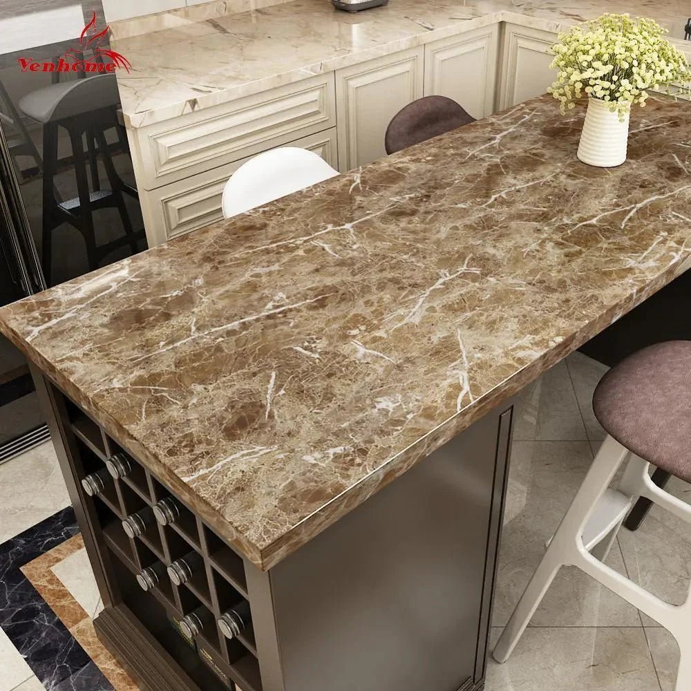Nareval Brown Marble Wallpaper Stickers - Macmlone