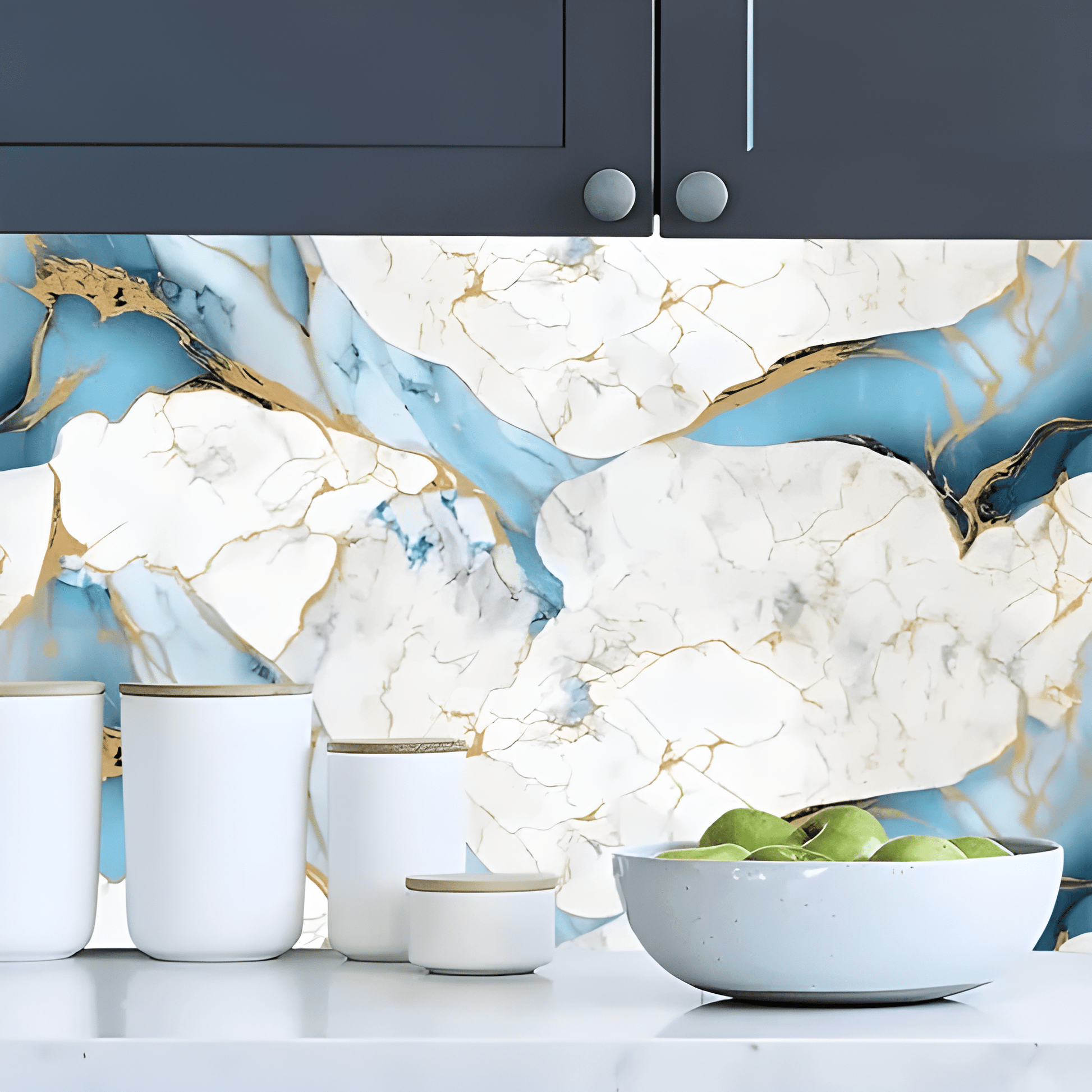 Ocean Effect Marble Decor Sticker (6.5 Feet X 2 Feet) - Macmlone