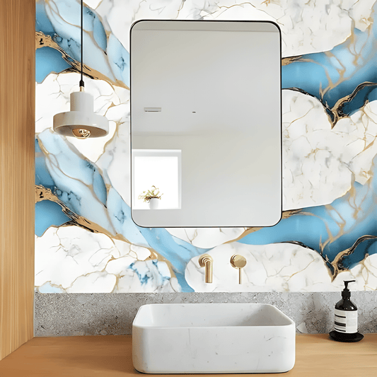 Ocean Effect Marble Decor Sticker (6.5 Feet X 2 Feet) - Macmlone