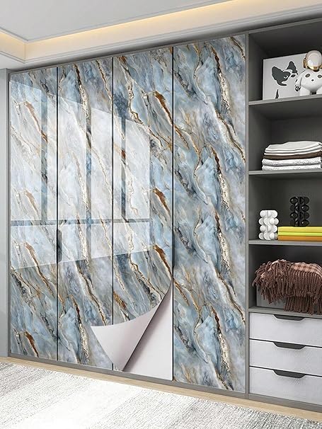 Oceanic Marble Adhesive Decor Sticker (6.5 Feet X 2 Feet) - Macmlone