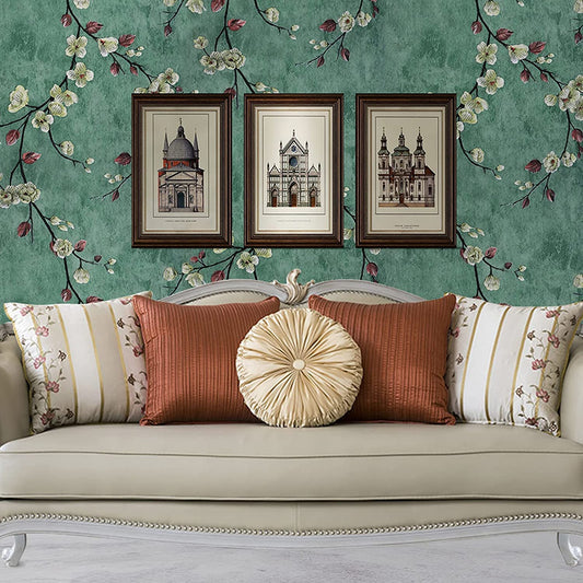 Pringo Floral & Botanical Green wallpaper Sticker (16.5 Feet X 1.5 Feet ) - Macmlone