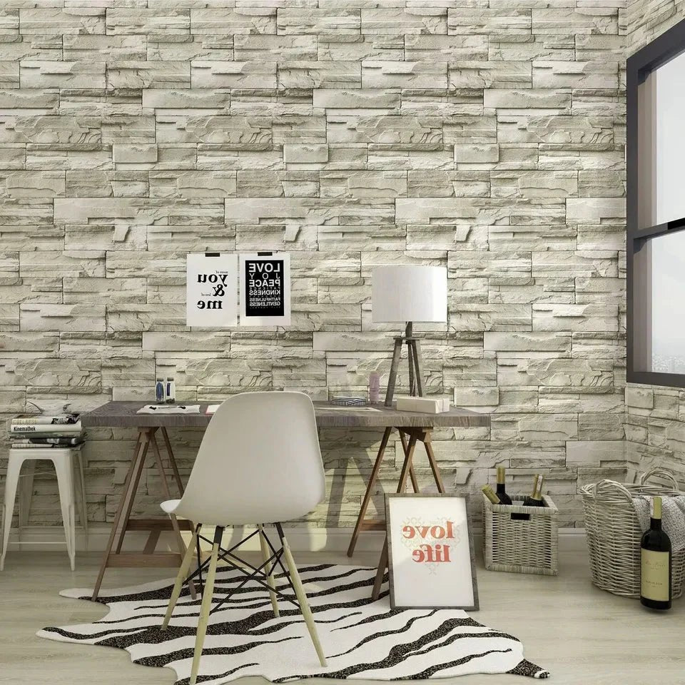 Vintage Brick Pattern wallpaper Sticker (16.5 Feet X 1.5 Feet) - Macmlone