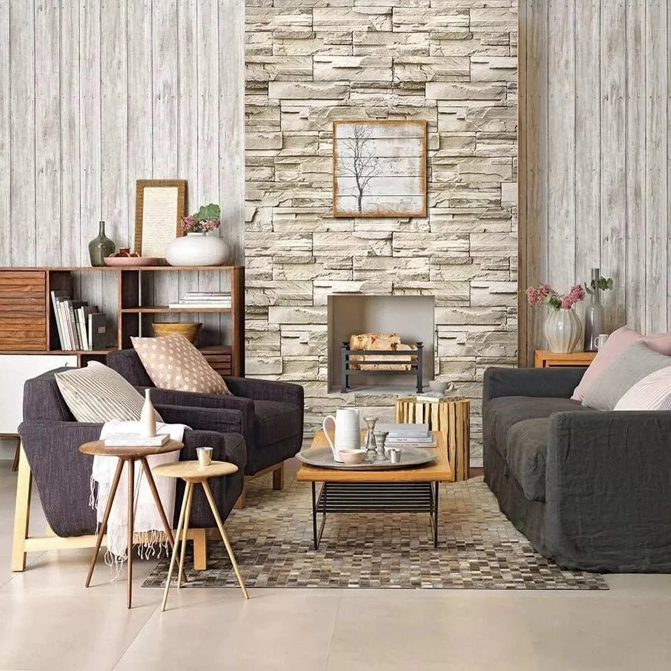 Vintage Brick Pattern wallpaper Sticker (16.5 Feet X 1.5 Feet) - Macmlone