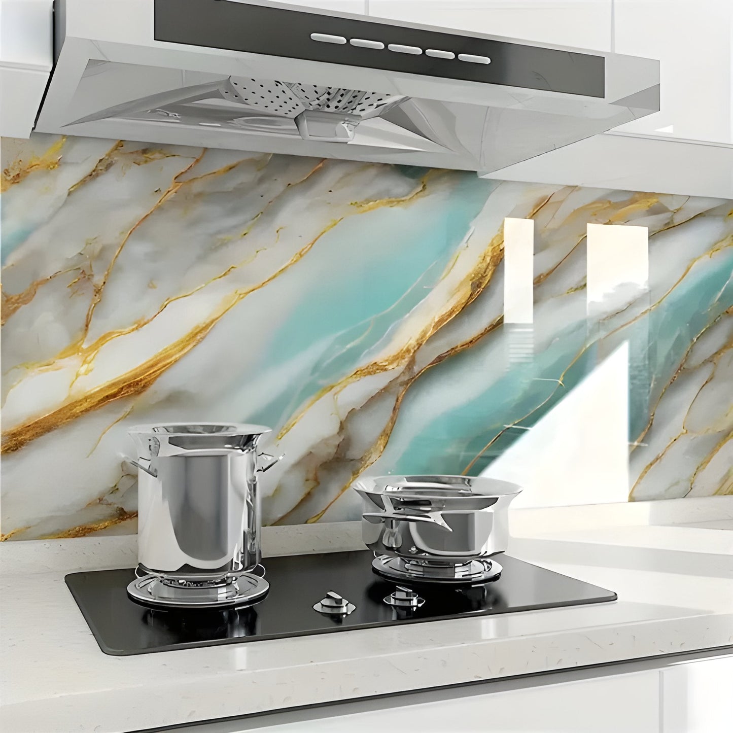 Sky Gold Marble Wallpaper Stickers - Macmlone